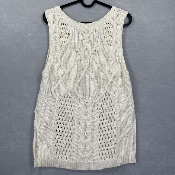Moth By Anthropologie Women’s Cable Knit Size Large Sleeveless Sweater Blended - Picture 6 of 9